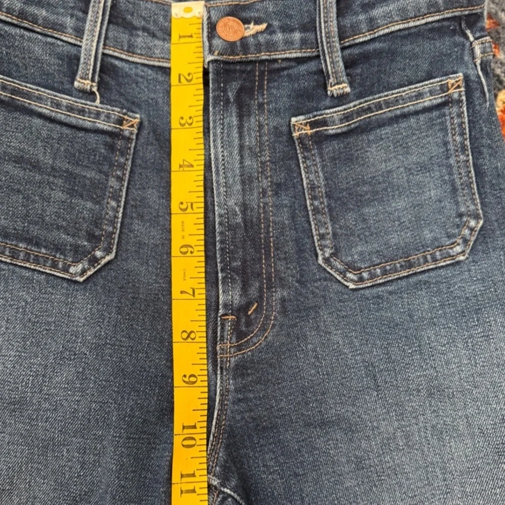 MOTHER Lil Patch Pocket Rambler Jeans Womens 24 High Rise Wide Leg‎ These Boots